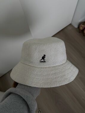 Kangol white Terry Bermuda Bucket Hat with Black Trim